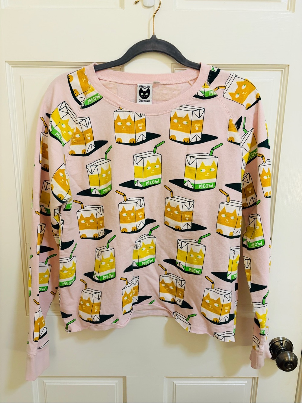 Baby Cats of California Pink Cat Juice Box Sweatshirt / Long Sleeve Top Size 3